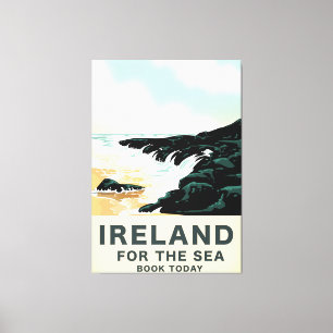 Ierland "For the Zee" Nautical Reisposter Canvas Afdruk