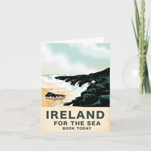 Ierland "For the Zee" Nautical Reisposter Notitiekaartje (Voorkant)