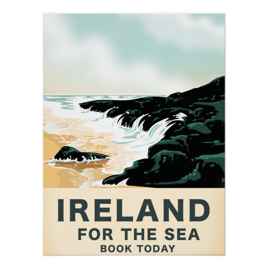 Ierland "For the Zee" Nautical Reisposter Perfect Poster (Voorkant)