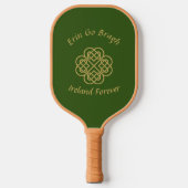Ierland Forever Gold Celtic Shamrock Pickleball Paddle (Voorkant)