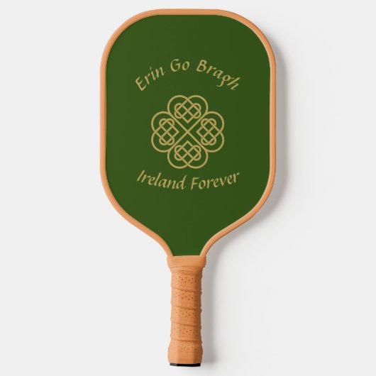 Ierland Forever Gold Celtic Shamrock Pickleball Paddle (Achterkant)