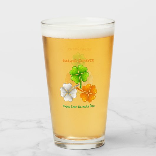 Ierland Forever Lucky Shamrock Glas (Voorkant gevuld)