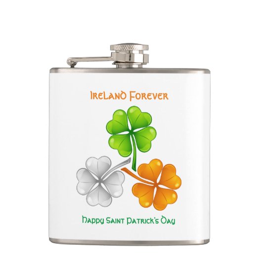 Ierland Forever Lucky Shamrock Heupfles (Voorkant)