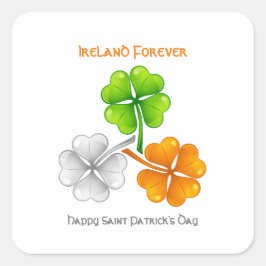 Ierland Forever Lucky Shamrock Vierkante Sticker