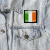 Ierland gepolijst vlag vierkante button 5,1 cm (In situ)