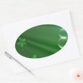 Ierland Green Pattern Art Peace Love Destiny Ovale Sticker (Envelop)