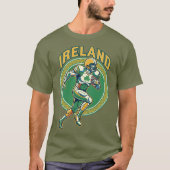 Ierland Gridiron Shamrock Voetbalatleet Dynamisch T-shirt (Voorkant)