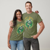 Ierland Gridiron Shamrock Voetbalatleet Dynamisch T-shirt (Unisex)