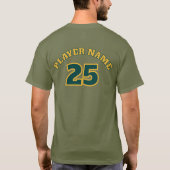 Ierland Gridiron Shamrock Voetbalatleet Dynamisch T-shirt (Achterkant)