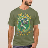 Ierland Gridiron Shamrock Voetbalatleet Dynamisch T-shirt (Voorkant)