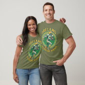 Ierland Gridiron Shamrock Voetbalatleet Dynamisch T-shirt (Unisex)