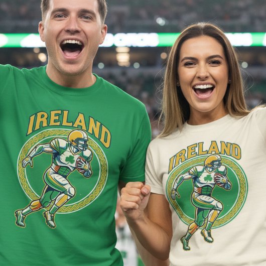 Ierland Gridiron Shamrock Voetbalatleet Dynamisch T-shirt