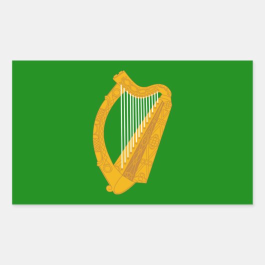 ierland groene harp vlag ierland rechthoekige sticker (Voorkant)