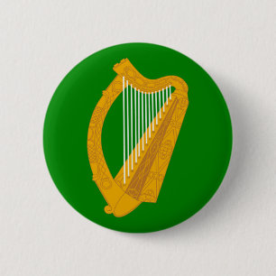 Ierland groene harpvlag het Iers Ronde Button 5,7 Cm