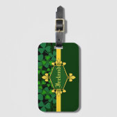 Ierland groene shamrocks, Aanpassen met naam 5 Bagagelabel (Voorkant (verticaal))