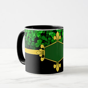 Ierland groene shamrocks, aanpassen met naam 5 mok