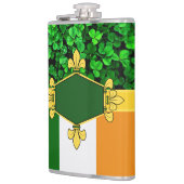 Ierland groene shamrocks, monogram/initialen toevo heupfles (Links)