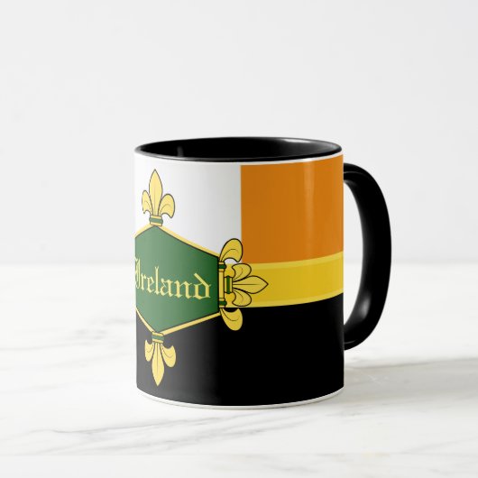 Ierland groene shamrocks, voeg monogram/initiaal t mok (Voorkant rechts)