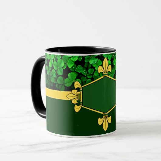 Ierland groene shamrocks, voeg monogram/initiaal t mok (Voorkant links)
