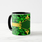 Ierland groene shamrocks, voeg monogram/initiaal t mok (Voorkant links)