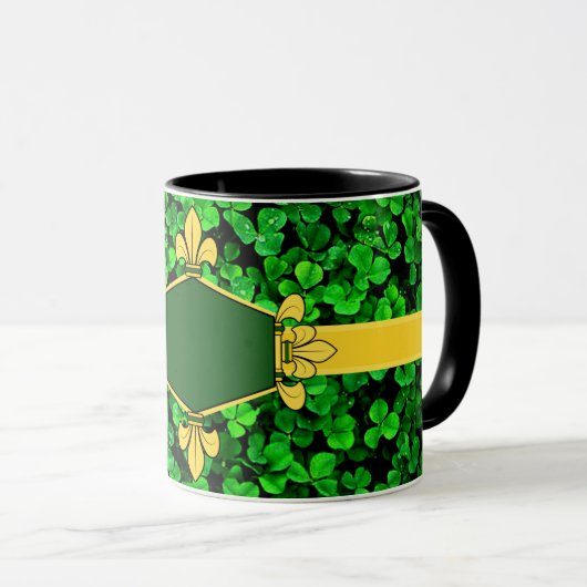 Ierland groene shamrocks, voeg monogram/initiaal t mok (Voorkant rechts)