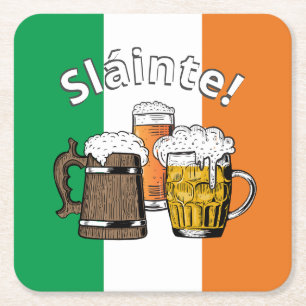 IERLAND Groot Iers bier Sláinte! Kartonnen Onderzetters