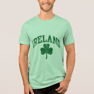 Ierland, Grunge Varsity Style St Patrick's Day Tri-Blend Shirt