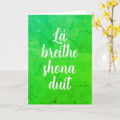 Ierland "Happy Birthday" in het Iers Taal Kaart (Gele Bloem)