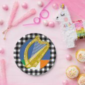 Ierland Harp bord, buffelplaid & Irish Flag Papieren Bordje (Feest)