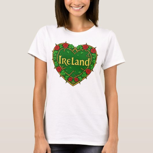 Ierland Hart en rozen T-shirt (Voorkant)