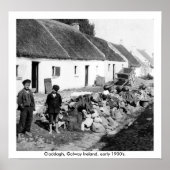 Ierland - het dorp Claddagh begin 1900 in Galway Poster (Voorkant)