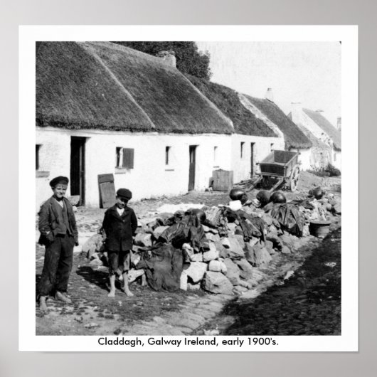 Ierland - het dorp Claddagh begin 1900 in Galway Poster (Voorkant)