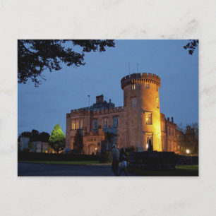 Ierland, het Dromoland Castle verlicht in de schem Briefkaart