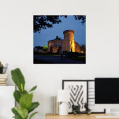 Ierland, het Dromoland Castle verlicht in de schem Poster (Thuiskantoor)