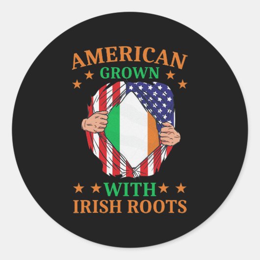 Ierland Home American Groot met Irish Roots Ronde Sticker (Voorkant)