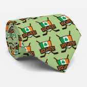 Ierland Ice Hockey Flag Logo Stropdas (Opgerold)