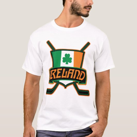 Ierland Ice Hockey Shirsey met naam en nummer T-shirt (Voorkant)
