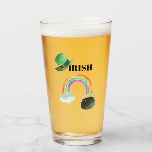 ** IERLAND IERLAND Patriot Rainbow Pot of Gold Bee Glas (Voorkant gevuld)