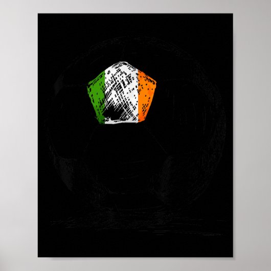 Ierland Iers Eire Vlagontwerp op Voetbal Poster (Voorkant)