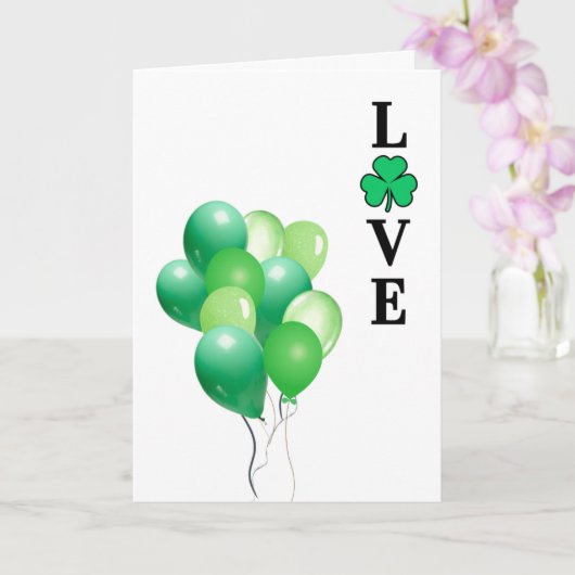 Ierland Iers LIEFDE Groene Ballon Pret Kaart (Orchidee)