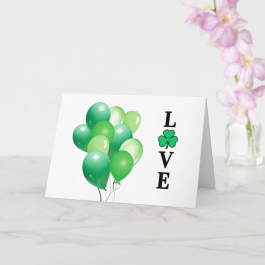 Ierland Iers LIEFDE Groene Ballon Pret Kaart (Orchidee)