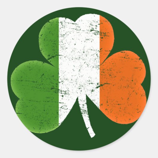 Ierland Ierse vlag Classic Shamrock Ronde Sticker (Voorkant)