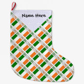 Ierland Ierse Vlag Getegeld Gepersonaliseerd Grote Kerstsok (Voorkant)