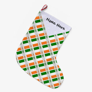 Ierland Ierse Vlag Getegeld Gepersonaliseerd Grote Kerstsok