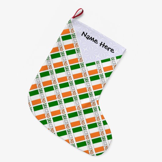 Ierland Ierse Vlag Getegeld Gepersonaliseerd Grote Kerstsok (Voorkant (Hangend))