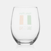 Ierland Ierse vlag Groene Personalisatie Wijnglas Zonder Voet (Achterkant)