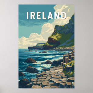 Ierland Illustratie Reizen Kunst Vintage Poster