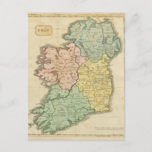 Ierland in 1810 briefkaart (Voorkant)