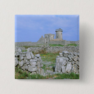 Ierland, Inishmore, Aran-eiland, Dun Aengus Fort Vierkante Button 5,1 Cm