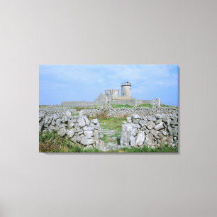 Ierland, Inishmore, Aran Island, Dun Aengus Fort Canvas Afdruk